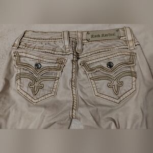 Rock Revival Light Tan Pants with Orange Accents